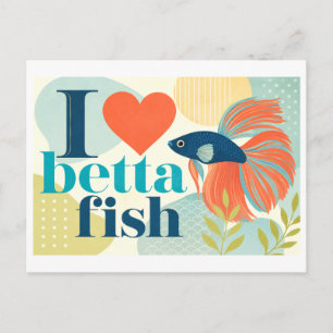 "I [Heart] Betta Fish" Postcard