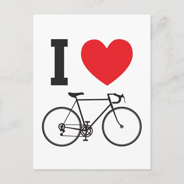 I Heart Bicycle Postcard (Front)