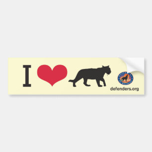 I Heart Big Cats Bumper Sticker