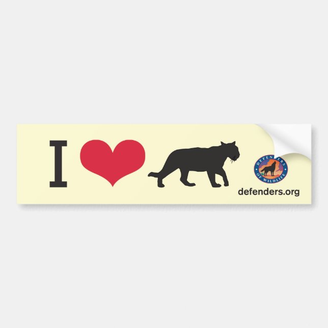 I Heart Big Cats Bumper Sticker (Front)