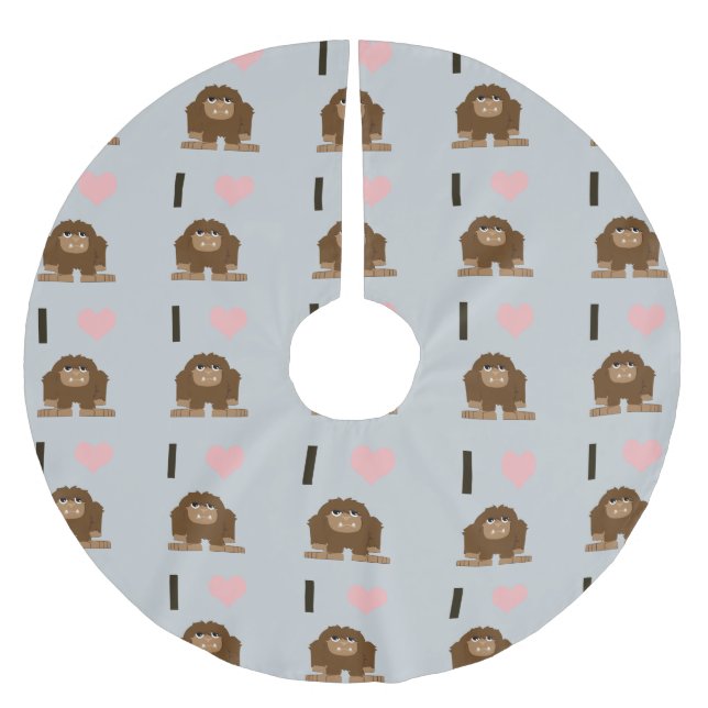 I heart bigfoot brushed polyester tree skirt (Front)