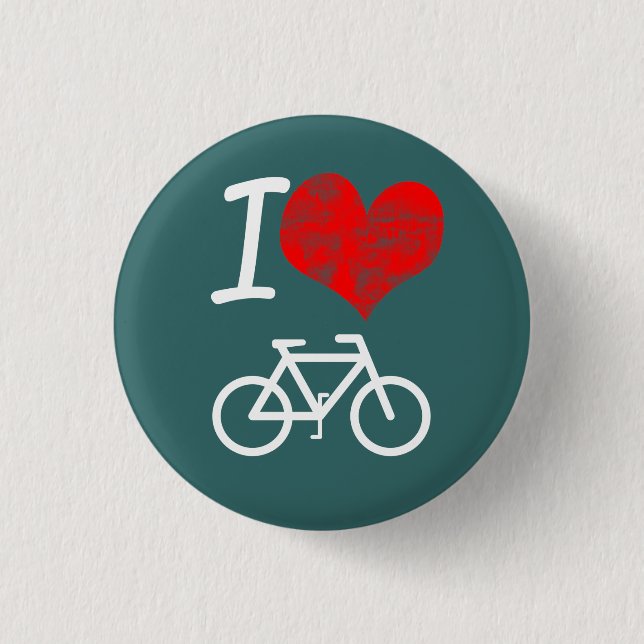 I Heart Bike 1 Inch Round Button (Front)