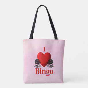 I Heart Bingo Pink Tote Bag