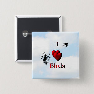I Heart Birds / Feed the Birds 2 Inch Square Button