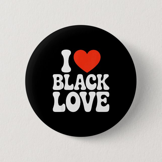I Heart Black Love Couple Matching Couples African 2 Inch Round Button (Front)