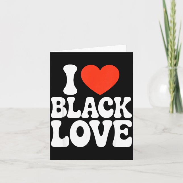 I Heart Black Love Couple Matching Couples African Card (Front)