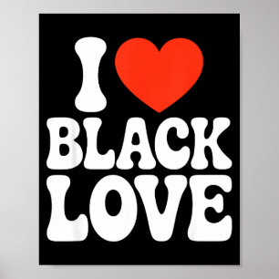 I Heart Black Love Couple Matching Couples African Poster
