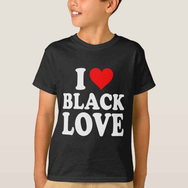 I Heart Black Love Cute Matching Couples African A T-Shirt (Front)