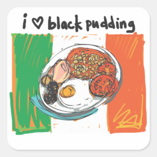 i heart black pudding! square sticker