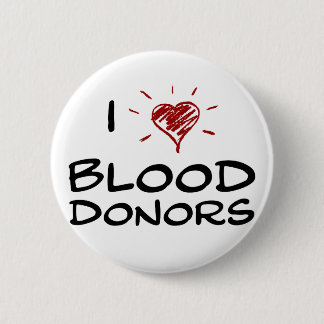 I Heart Blood Donors 2 Inch Round Button