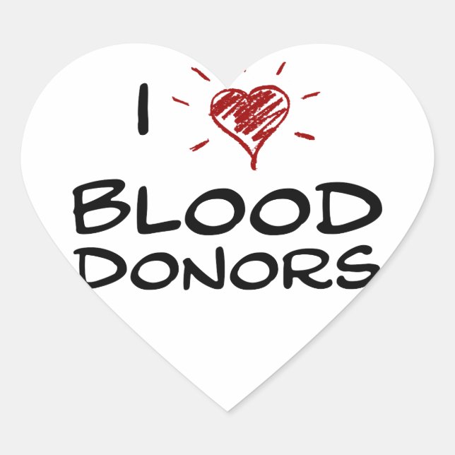I Heart Blood Donors Sticker (Front)