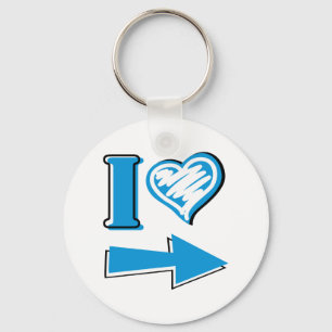 I Heart - Blue Arrow Keychain