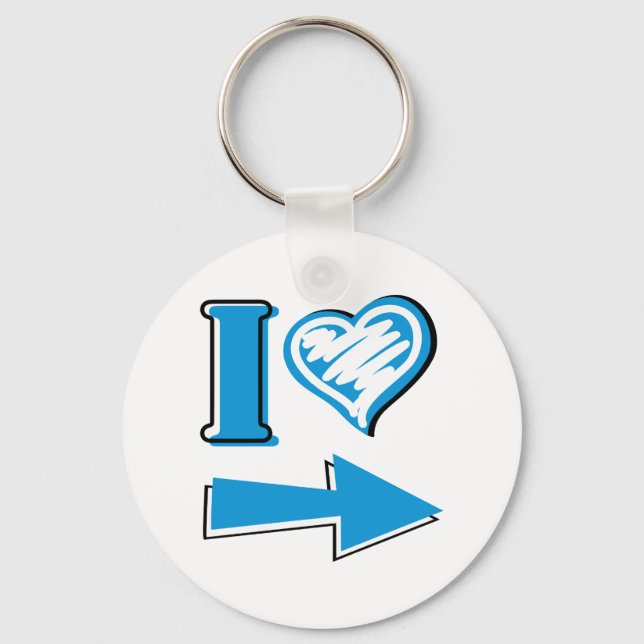 I Heart - Blue Arrow Keychain (Front)