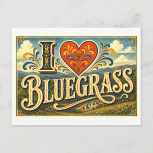 "I [Heart] Bluegrass" Postcard