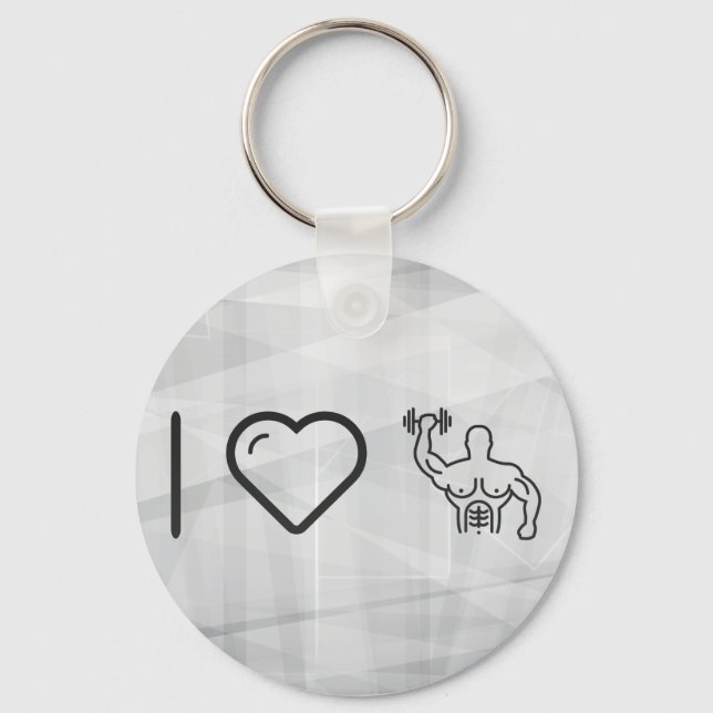 I Heart Body Buildings Keychain (Front)