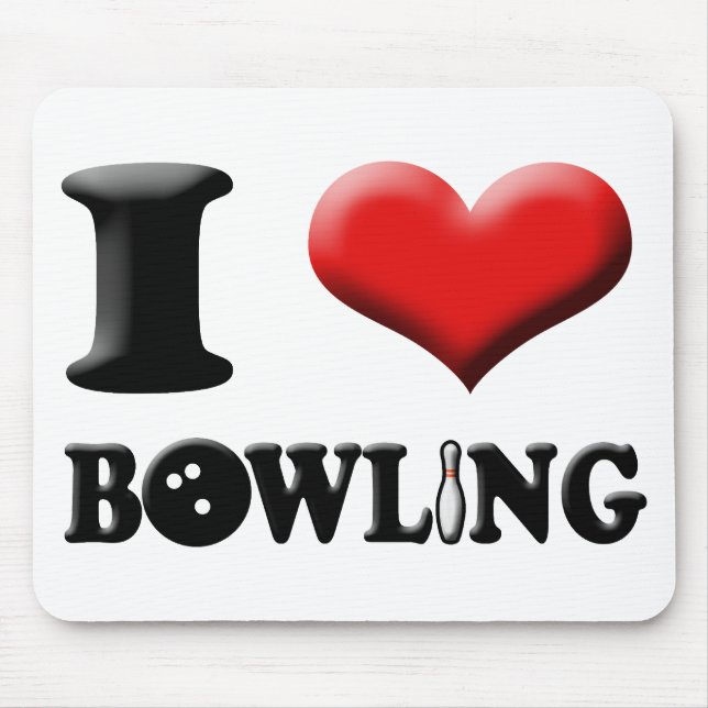 I Heart Bowling Mousepad (Front)
