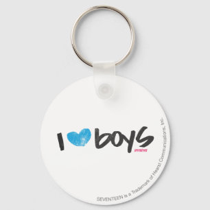 I Heart Boys Aqua Keychain