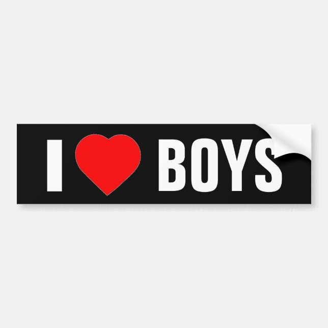 "I Heart Boys" Bumper Sticker (Front)