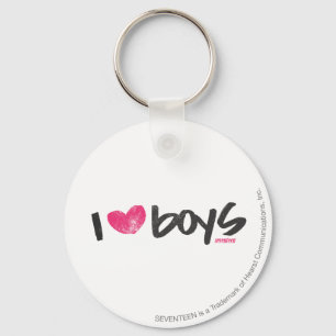 I Heart Boys Magenta Keychain