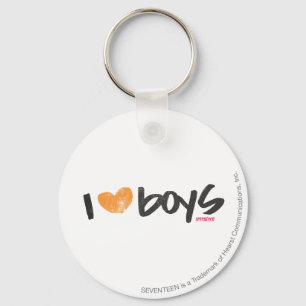 I Heart Boys Orange Keychain