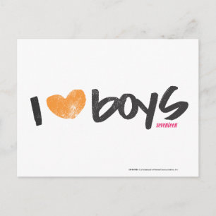 I Heart Boys Orange Postcard
