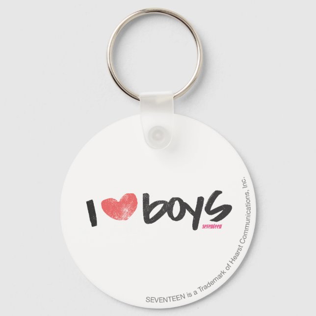 I Heart Boys Pink Keychain (Front)
