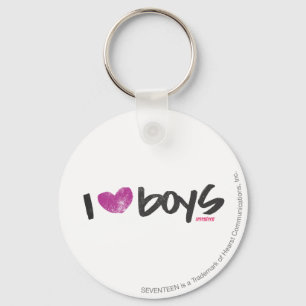 I Heart Boys Purple Keychain