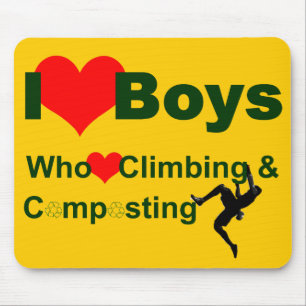 I heart boys who heart climbing and composting mouse pad