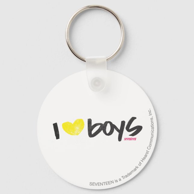 I Heart Boys Yellow Keychain (Front)