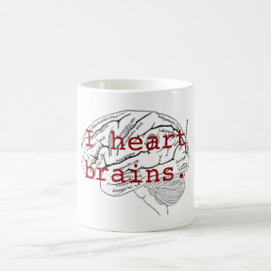 I heart brains. coffee mug