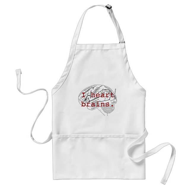 I heart brains. standard apron (Front)