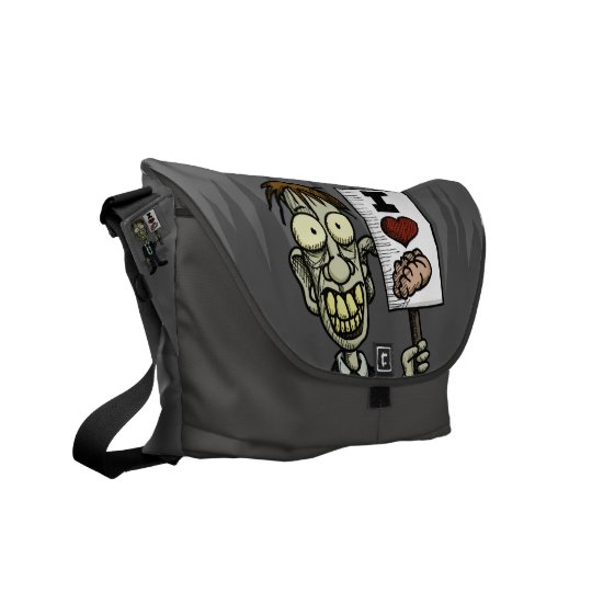 I Heart Brains Zombie Messenger Bag