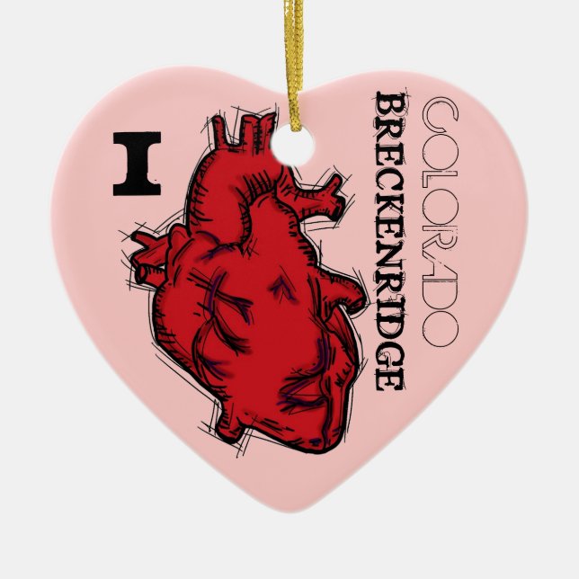 I Heart Breckenridge Colorado ornament (Front)