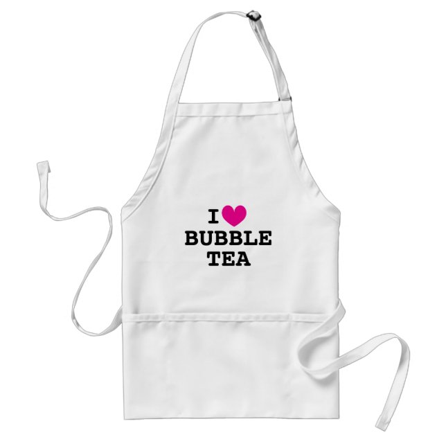 I heart Bubble Tea drôle tablier cuisine blanche (Devant)