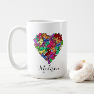 I Heart Butterflies, Personalized Coffee Mug