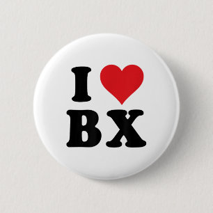 I Heart Bx Initials I Love B.x. First And Last Nam 2 Inch Round Button