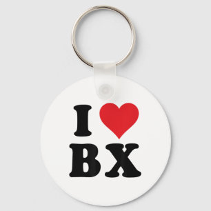 I Heart Bx Initials I Love B.x. First And Last Nam Keychain