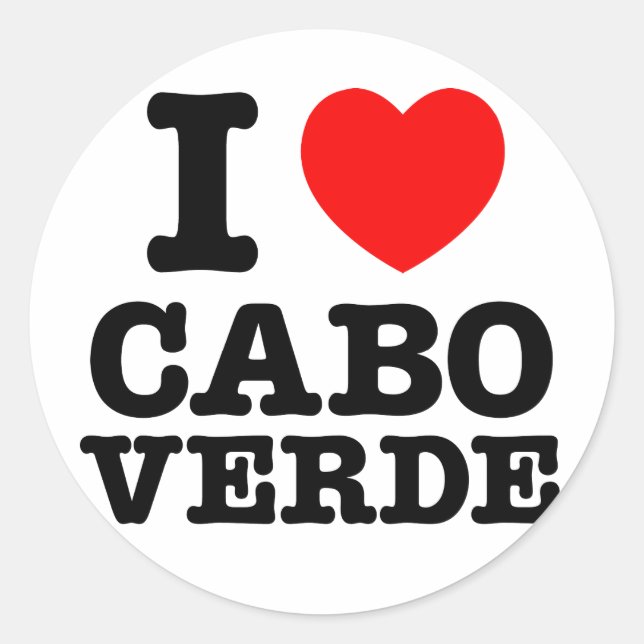 I Heart Cabo Verde Classic Round Sticker (Front)