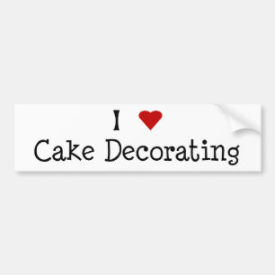 I Heart Cake Decorating Bumper Sticker
