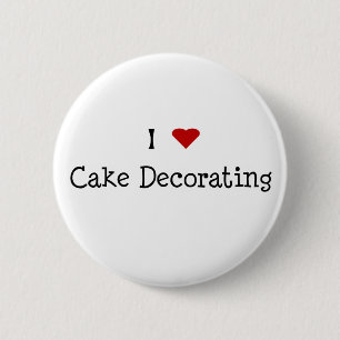 I Heart Cake Decorating Button