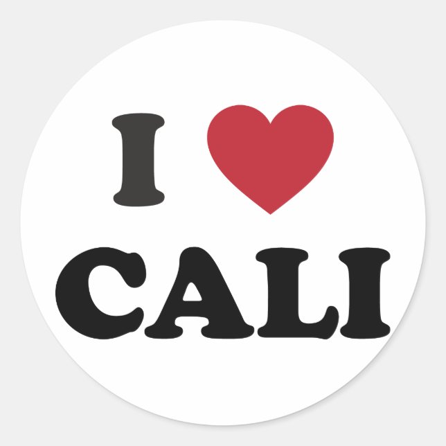 I Heart Cali Colombia Classic Round Sticker (Front)