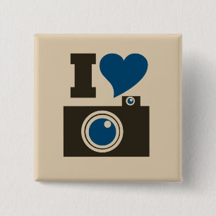 I Heart Camera 2 Inch Square Button