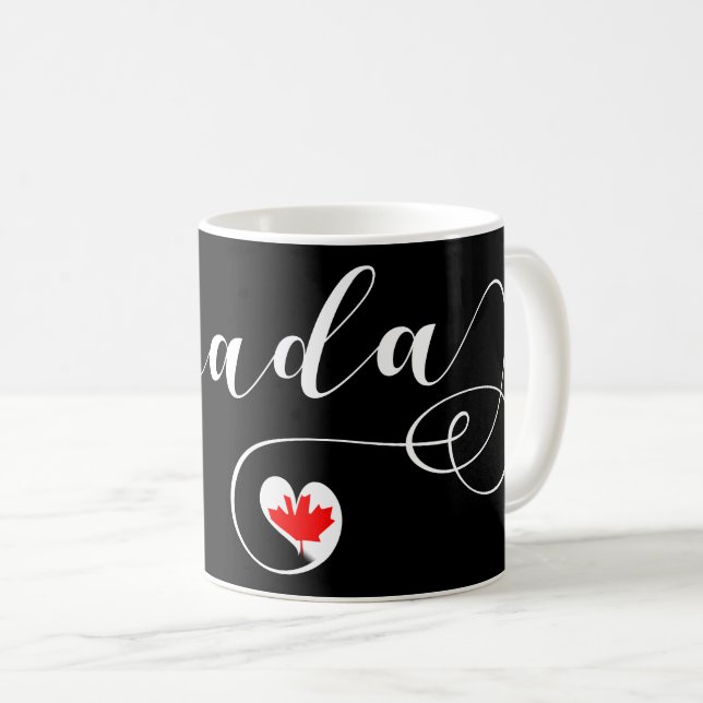 I Heart Canada, Canadian Flag Coffee Mug (Front Right)