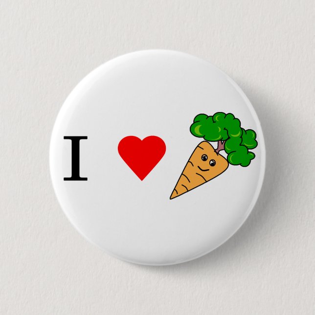 I heart Carrots 2 Inch Round Button (Front)