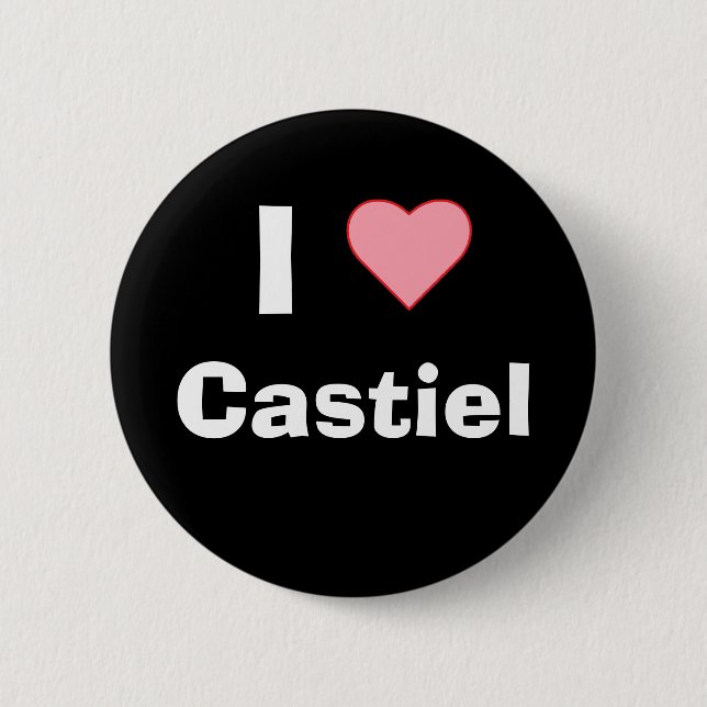 I heart Castiel 2 Inch Round Button (Front)