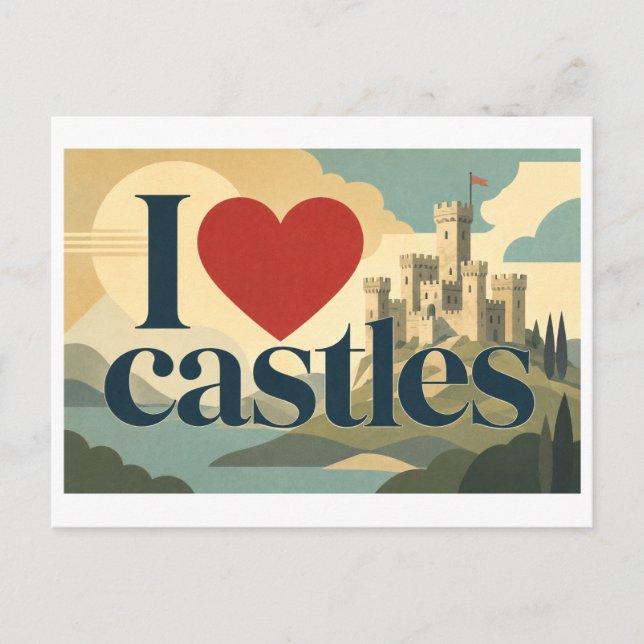"I [Heart] Castles" Postcard (Front)