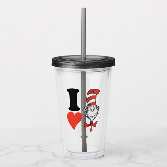 I Heart Cat in the Hat Acrylic Tumbler (Front)