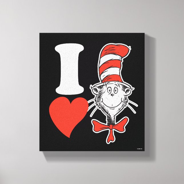 I Heart Cat in the Hat Canvas Print (Front)