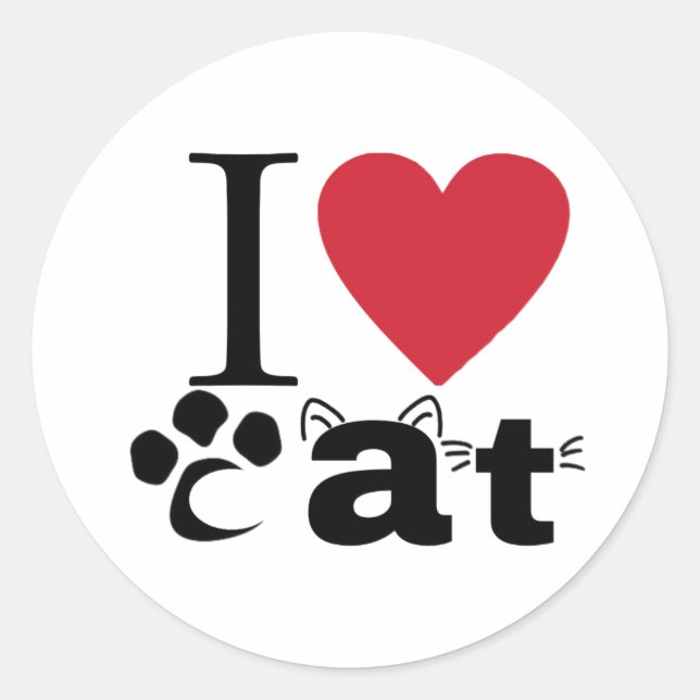 I heart cat Sticker (Front)