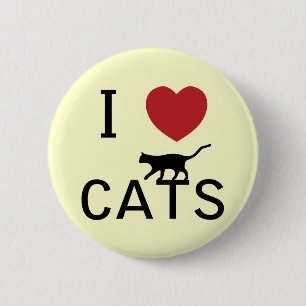 i heart cats 2 inch round button